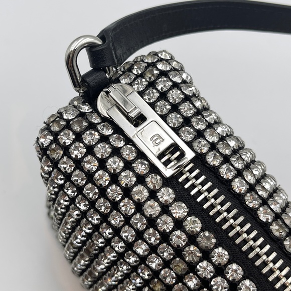 ALEXANDER WANG Black Heiress Bag Mesh Crystal Rhinestone Mini Heiress Pouch - Picture 10 of 15